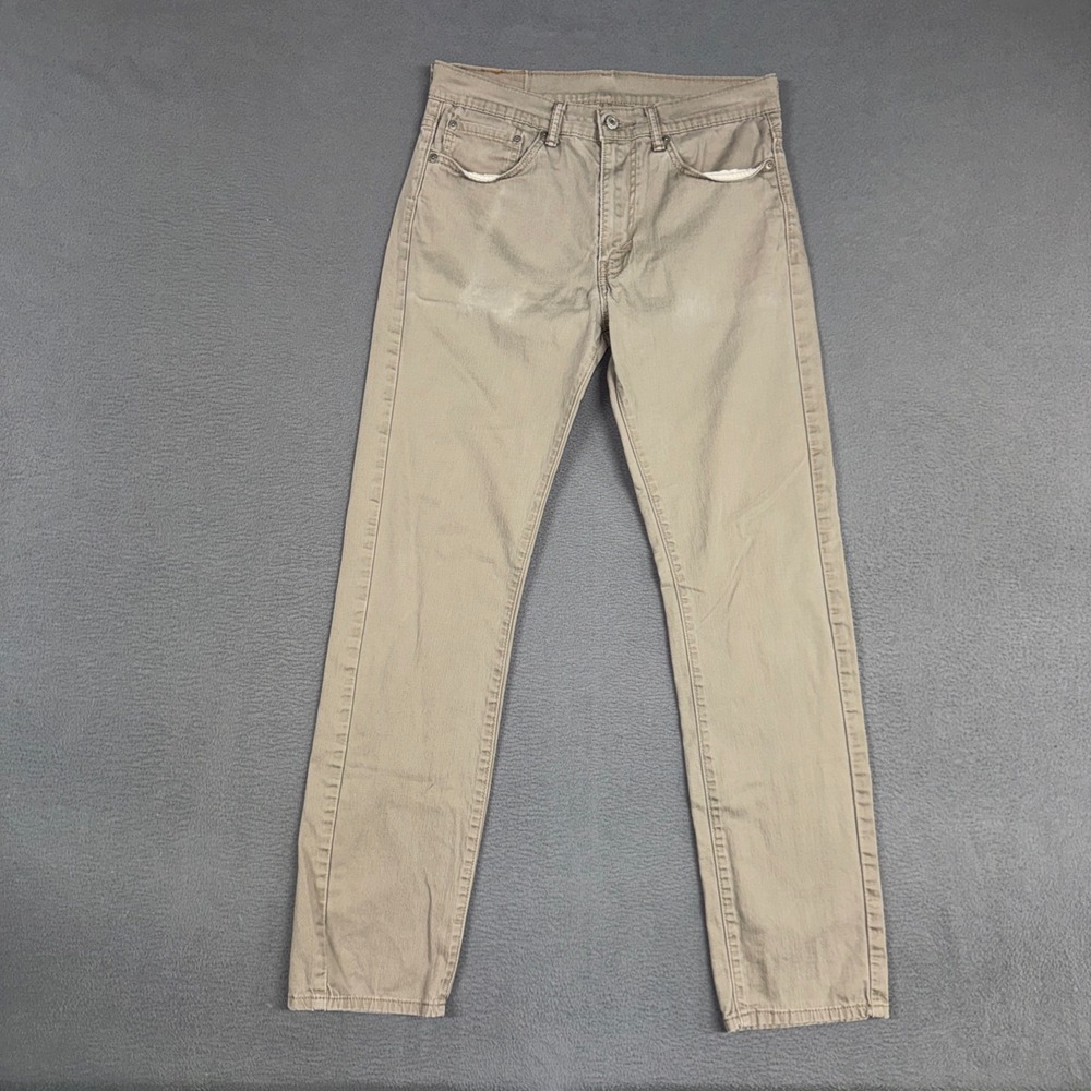 Levis Jeans Mens 32x32 (Fits 30x30) Tan Brown 513 Slim Straight Casual Cotton